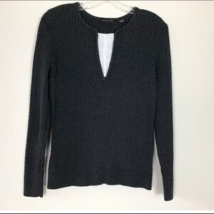 Jean Pierre Sweater Cable Knit Gray Size M